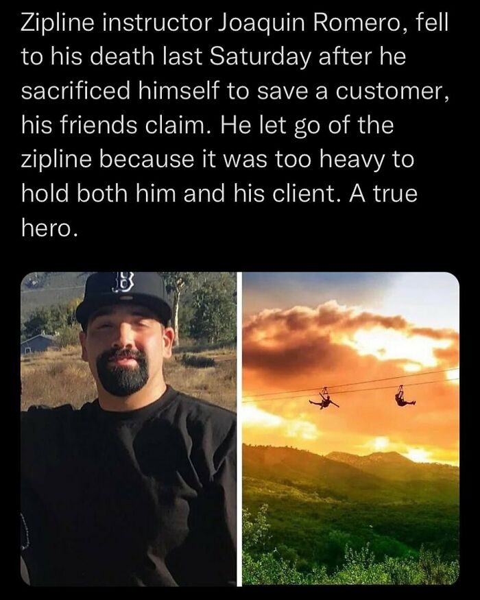 Zipline instructor heroically sacrificed himself to save a customer in a disturbing and unsettling event that actually happened.