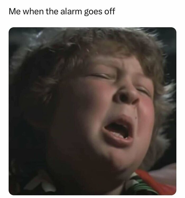 Child making a dramatic face reacting to alarm going off, reflecting millennial meme humor on Instagram page.