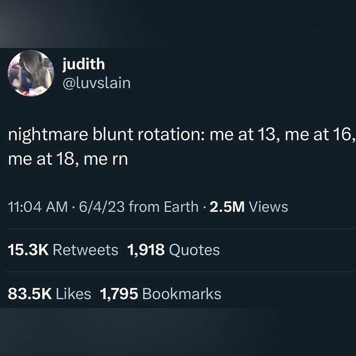 Twitter meme post about relatable moments with 2.5M views, showcasing popular readable content for relatable memes.