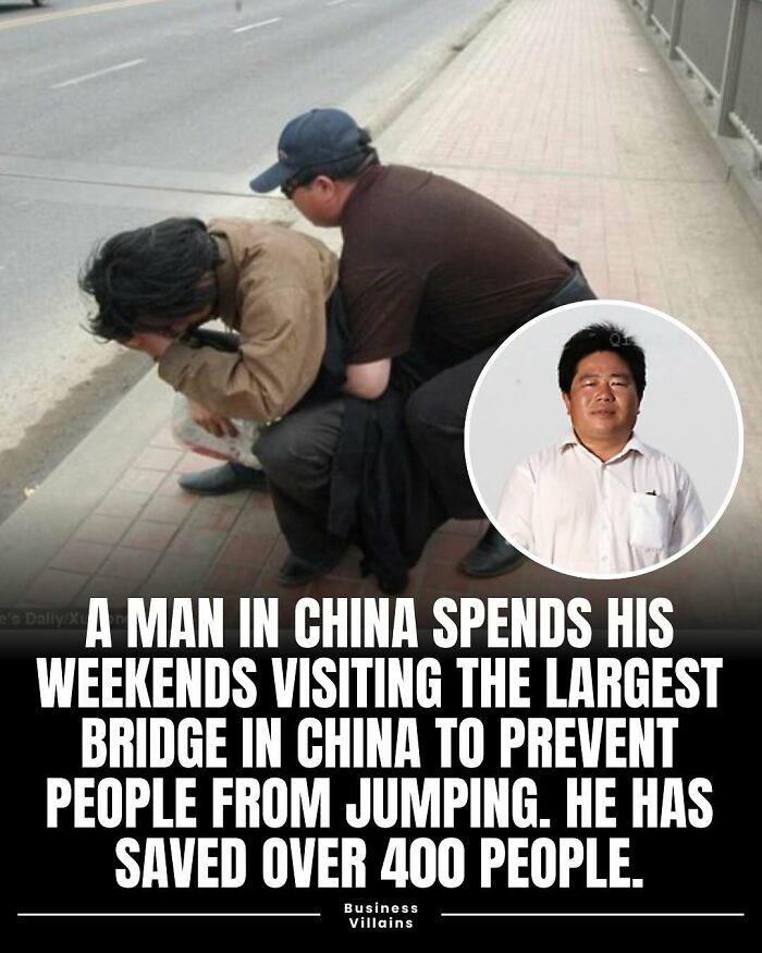 Man in China spends weekends preventing suicides on largest bridge, a powerful story and fact that might teach you something new.