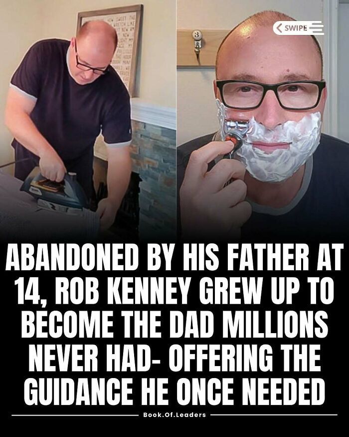 Man ironing clothes and shaving, illustrating inspiring stories and facts that might teach you something new.