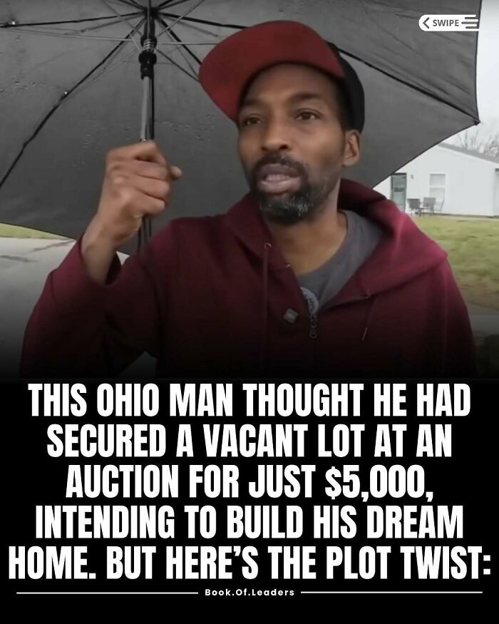 Man holding umbrella outdoors explaining a surprising story from 71 stories and facts that might teach you something new.