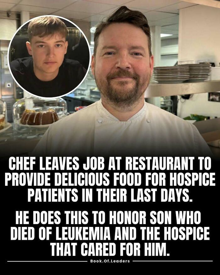 Chef honored his son by leaving his restaurant job to cook for hospice patients, sharing heartfelt stories and facts.
