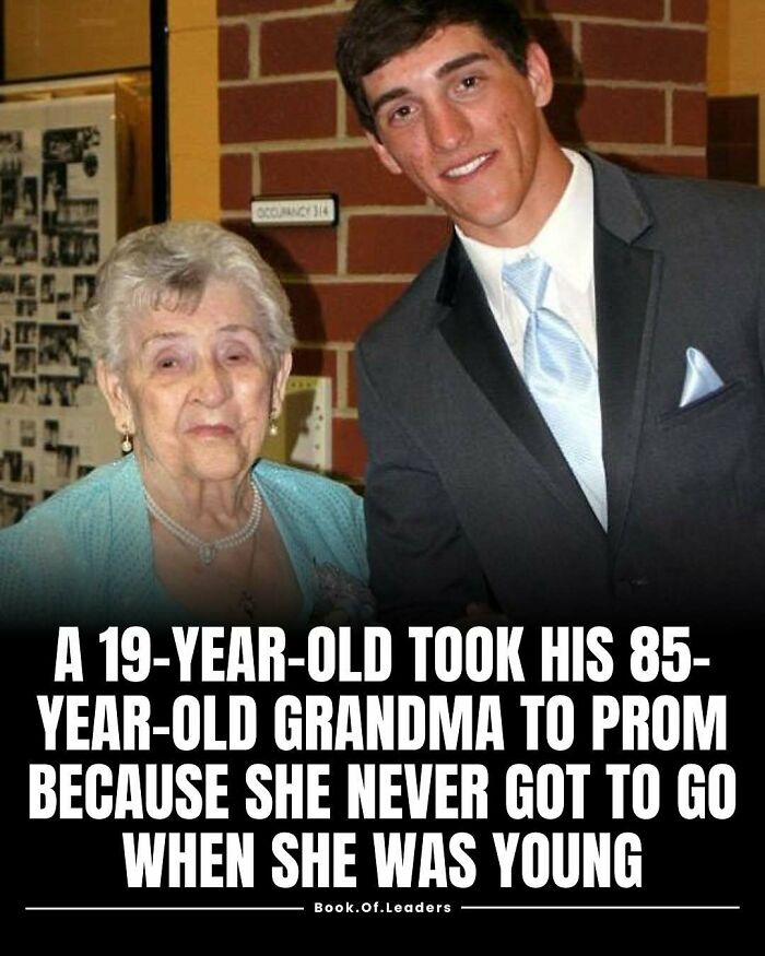 A 19-year-old and his 85-year-old grandma dressed for prom, a heartfelt story teaching unexpected facts.
