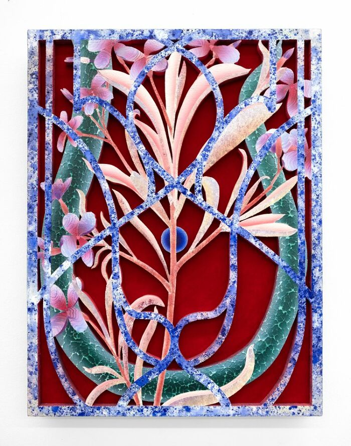 Intricate glowing garden artwork with vibrant colors and floral patterns inspired by Mevlana Lipp’s glowing gardens.