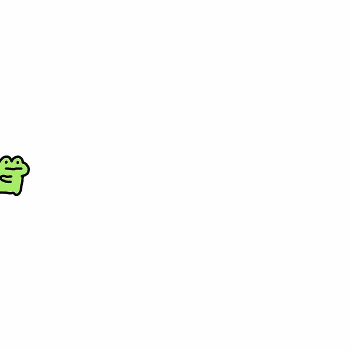 Minimalist frog character illustration expressing everyday struggles with simple green design on a white background.