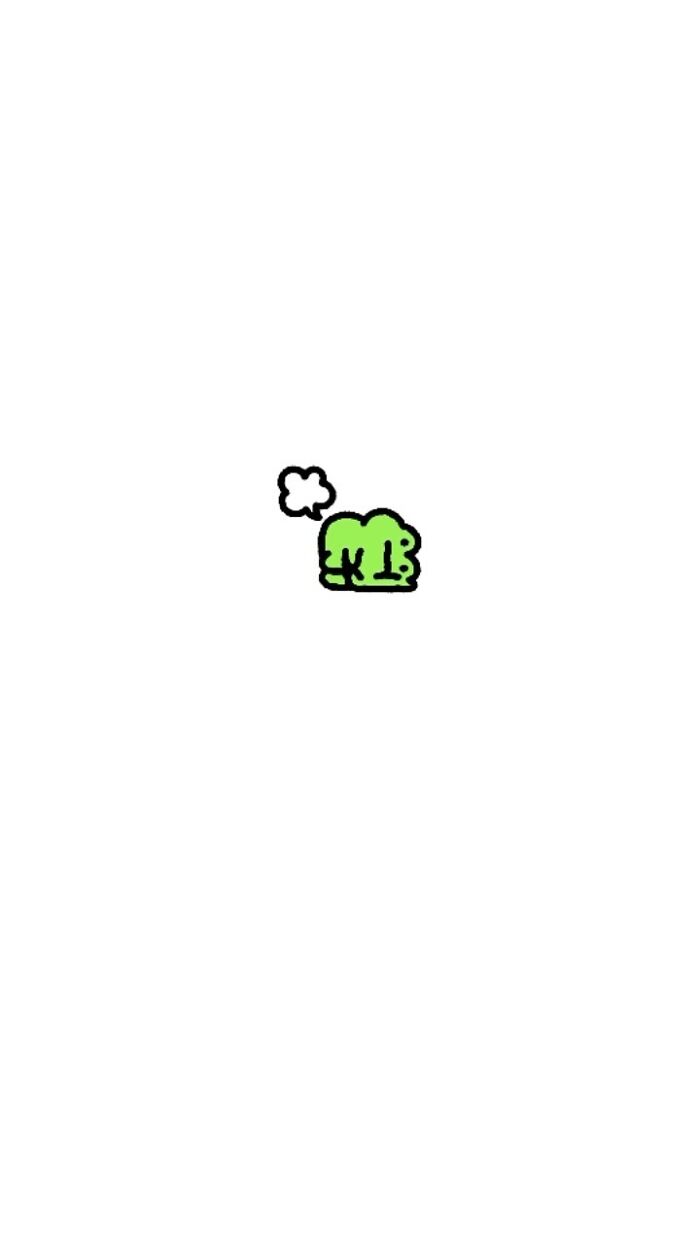 Small green frog with big feelings lying down, expressing life’s little struggles in simple, cute art style.