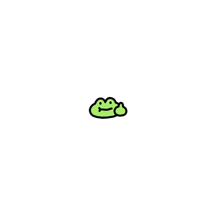 Minimalist illustration of a frog with big feelings, capturing life’s little struggles in a simple green cartoon style.