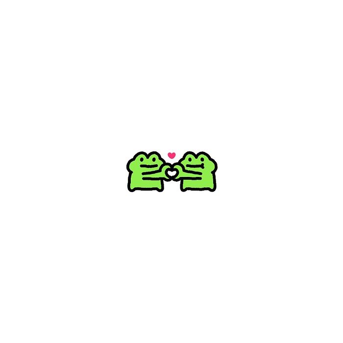 Two cute frog characters holding a heart between them with a small pink heart above, illustrating everyday struggles.