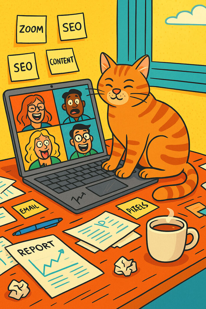 "Remote Work Gone Wild: The Cat Who Joined The Meeting"