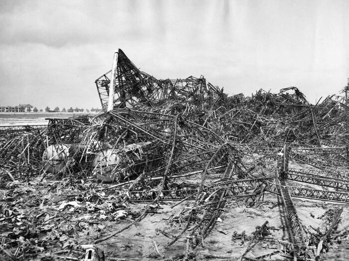 Wreckage of a collapsed large structure showing one of the biggest mistakes that changed the course of history.