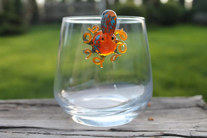 I Made Glass Frog And Octopus Figurines That Hang On Glass
