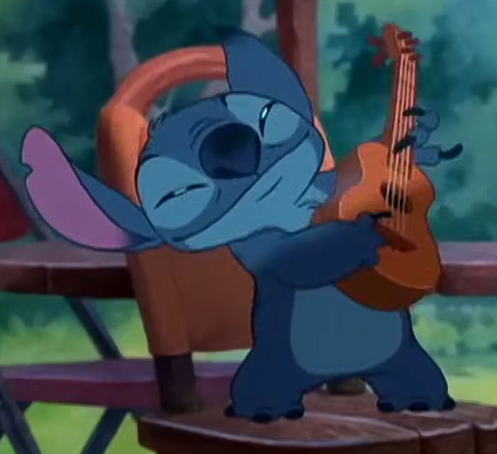 Stitch playing ukulele outside, Disney fans upset over change to character's look in Lilo & Stitch live-action.