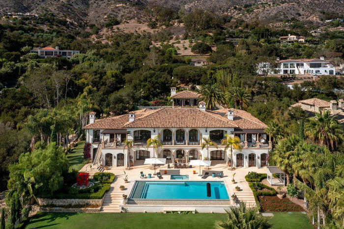 Luxurious Montecito mansion surrounded by lush greenery, linked to Meghan Markle's Montecito neighbor bombshell claims.
