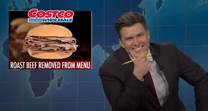 Comedic sketch on SNL addressing roast beef removal, related to Scarlett Johansson and husband's response. Comedic sketch on SNL addressing roast beef removal, related to Scarlett Johansson and husband's response.