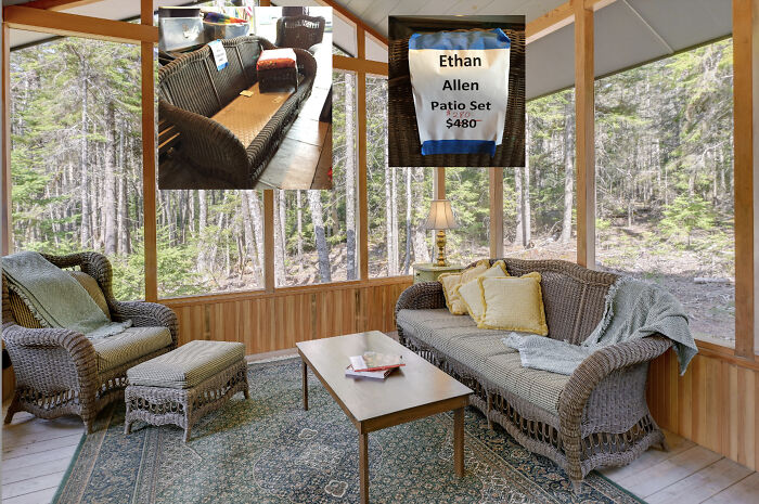 Habitat For Humanity For The Win! I Offered $200, Because I Didn't Have Mr. With Me To Ok The Buy, The Woman Didn't Have The Director With Her To Ok The Reduction, So We Settled For $225. Sofa Originally Sold For $2200, Chair For $1600, Footstool For $800. I Was Shocked, And So Happy! They Live In My Screened-In Porch Very Happily Now