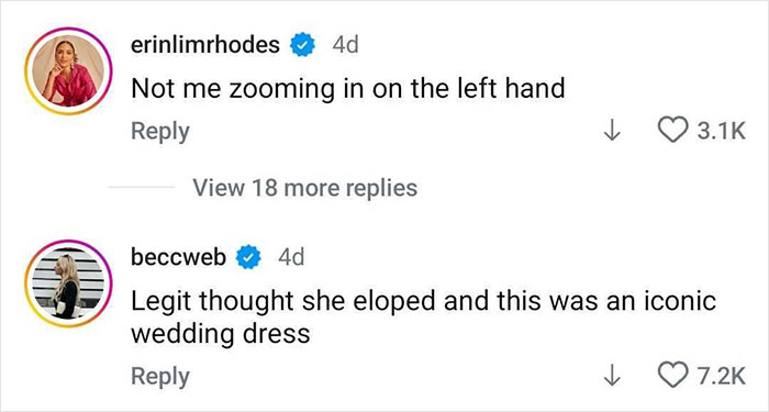 Comments on social media post discussing a bathing suit and one-piece summer outfit.