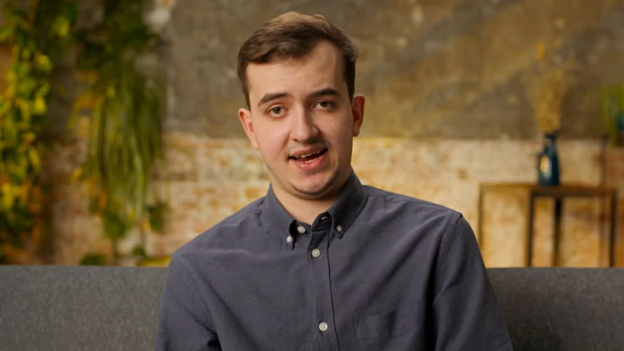 Young man speaking on a reality show about singles taking raunchy challenges to lose their virginity on Virgin Island. Young man speaking on a reality show about singles taking raunchy challenges to lose their virginity on Virgin Island.