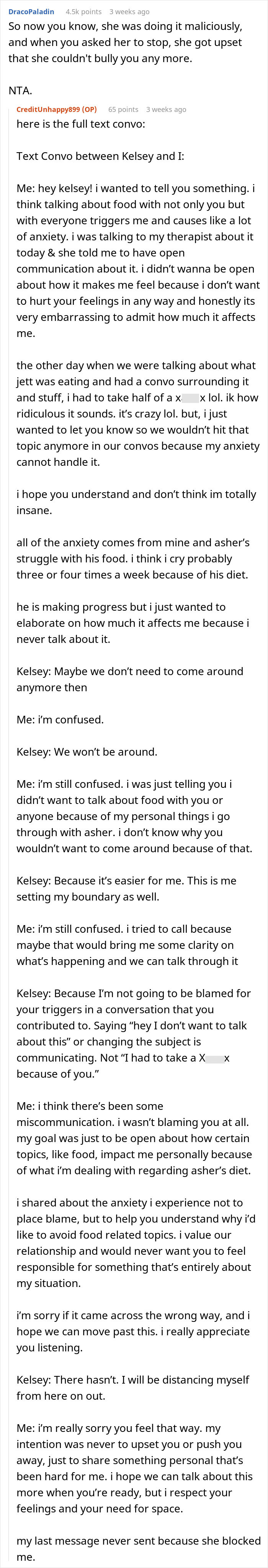 Woman shares how food talk triggers her anxiety due to son’s autism, cousin responds by cutting off communication Woman shares how food talk triggers her anxiety due to son’s autism, cousin responds by cutting off communication