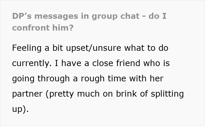 "Unsure What To Do": Woman Discovers Partner's Group Chat Messages And Is Absolutely Horrified