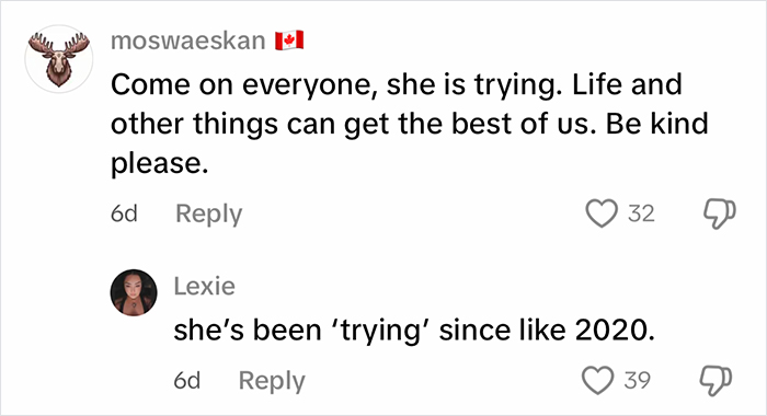 Alt text: Comments reacting to woman cleaning out filthy car, expressing mixed feelings about her efforts and online responses.