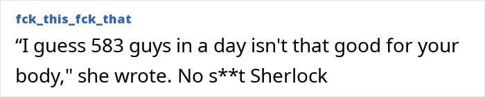Screenshot of a social media post about health issues after sleeping with 583 men, highlighting ignored medical concerns. Screenshot of a social media post about health issues after sleeping with 583 men, highlighting ignored medical concerns.