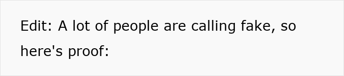 Text on a white background stating proof is provided against claims the story of petty revenge after Airbnb host raised price last minute is fake.