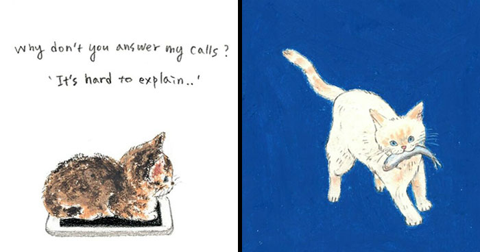 Korean Artist Started To Draw Cats 3 Years Ago, Now She Has The Most Adorable Collection (45 Pics)