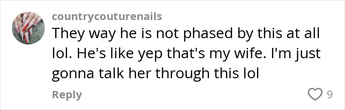 Comment about a husband calmly supporting his wife who is unprepared for how many kids she gave birth to after surgery.