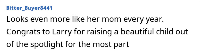 Comment praising Anna Nicole Smith's look-alike 18YO daughter for resembling her mom and complimenting her upbringing.