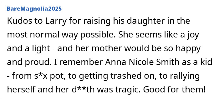 Anna Nicole Smith's look-alike 18-year-old daughter wearing her mom's dress, sparking excitement among fans.