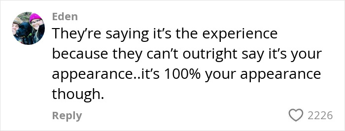 Comment by Eden stating the tattoo boom is linked to appearance, with 2226 likes on a social media post.