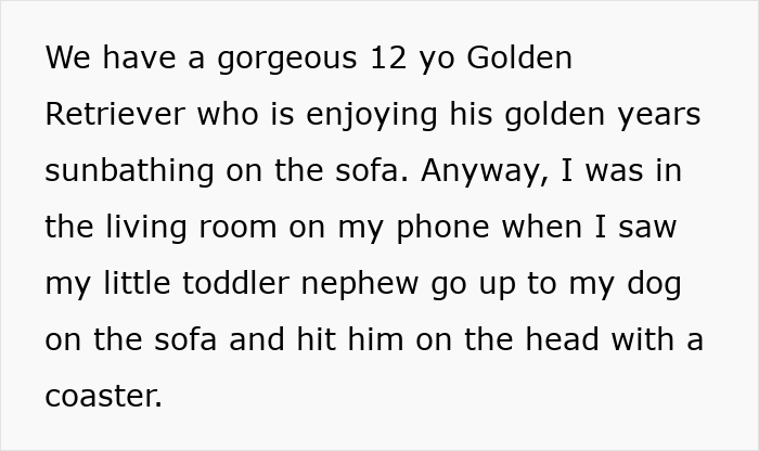 Text excerpt describing a mom demanding an apology from sister for disciplining toddler in a family setting. Text excerpt describing a mom demanding an apology from sister for disciplining toddler in a family setting.