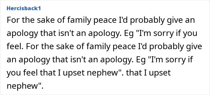 Text post from Hercisback1 discussing giving an apology to maintain family peace after disciplining toddler. Text post from Hercisback1 discussing giving an apology to maintain family peace after disciplining toddler.