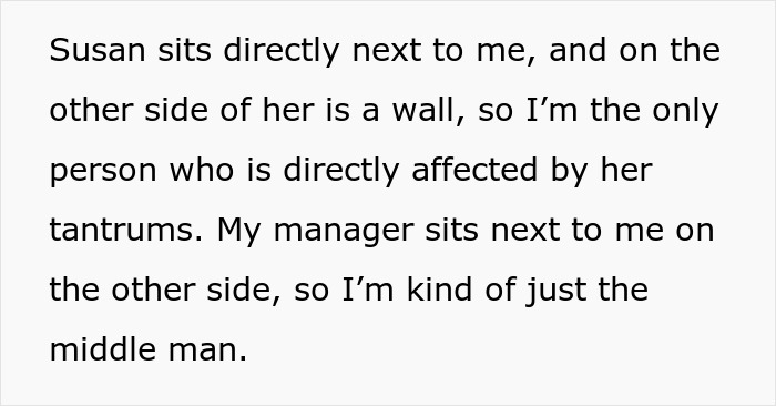Office drama with a lady in tears, a coworker seeking a peaceful 9-to-5, and indifferent HR management.