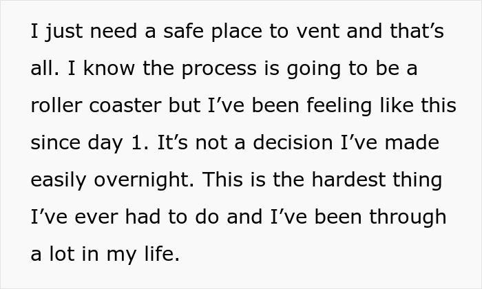 Alt text: A mom expresses feeling tired of her cheating husband and unwanted child, seeking to run away and find a safe place to vent.