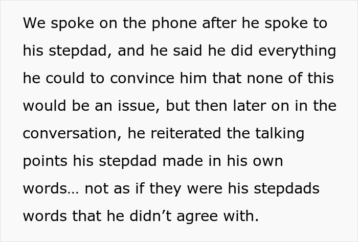 Text message conversation describing the boyfriend reiterating his stepdad’s points about the gluten dietary issue. Text message conversation describing the boyfriend reiterating his stepdad’s points about the gluten dietary issue.