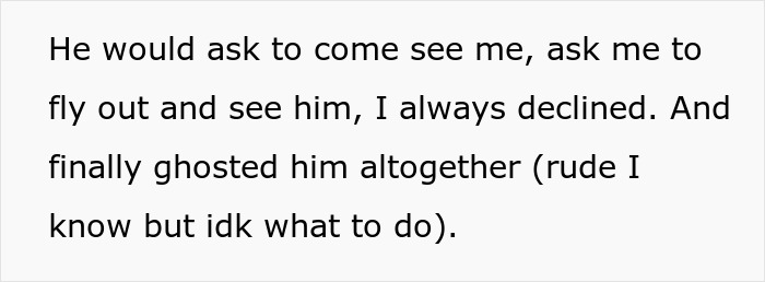 Text message screenshot describing rejection and ghosting in a fake relationship setup involving a man and a woman.