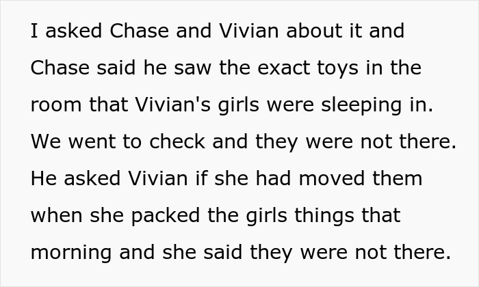 Text discussing checking bags and belongings related to a brother’s girlfriend before leaving the house. Text discussing checking bags and belongings related to a brother’s girlfriend before leaving the house.