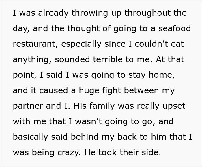 Woman upset after being excluded from boyfriend’s family vacation due to gluten intolerance and dietary restrictions. Woman upset after being excluded from boyfriend’s family vacation due to gluten intolerance and dietary restrictions.