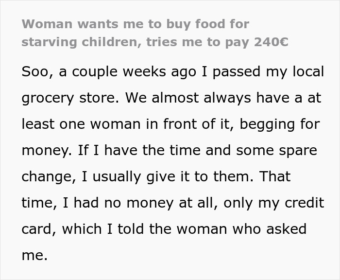 Woman at grocery store nearly scammed while begging for money, learning a lesson about store scams and awareness. Woman at grocery store nearly scammed while begging for money, learning a lesson about store scams and awareness.