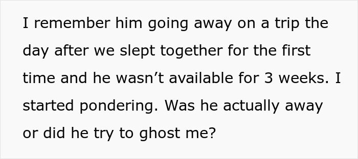 Text excerpt from man admitting he found wife repulsive on first date, reflecting on their early relationship confusion.