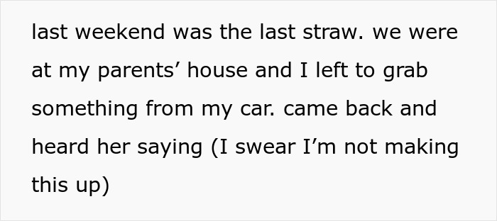 Text excerpt about woman making below-the-belt comments about sister&rsquo;s fianc&eacute; causing wedding ban.