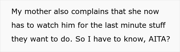 Text screenshot showing a complaint about irresponsibility, reflecting SIL&rsquo;s irresponsible parenting and family drama.