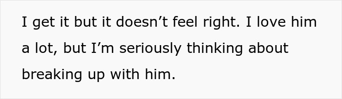 Text expressing conflicted feelings about ending a relationship despite love, highlighting hypocrisy in an open relationship context.