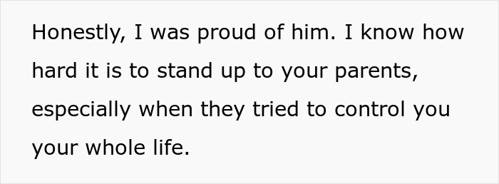 Text snippet about a son standing up to his helicopter mom who tried to control his life.