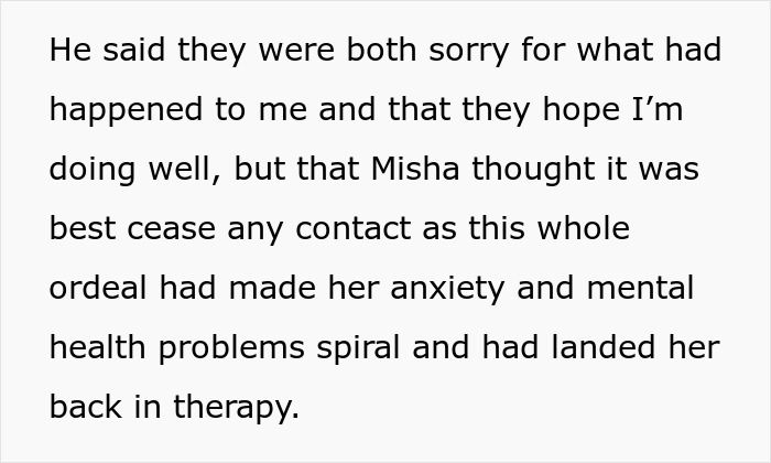 Text excerpt discussing anxiety and mental health issues related to the husband&rsquo;s jealousy at their wedding.