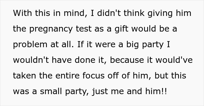 Woman surprises husband with pregnancy test as birthday gift, capturing his shocked and emotional reaction during a small party. Woman surprises husband with pregnancy test as birthday gift, capturing his shocked and emotional reaction during a small party.