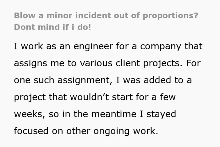 Text excerpt showing an engineer explaining work assignments as a manager thinks engineer lies about deleting file incident.