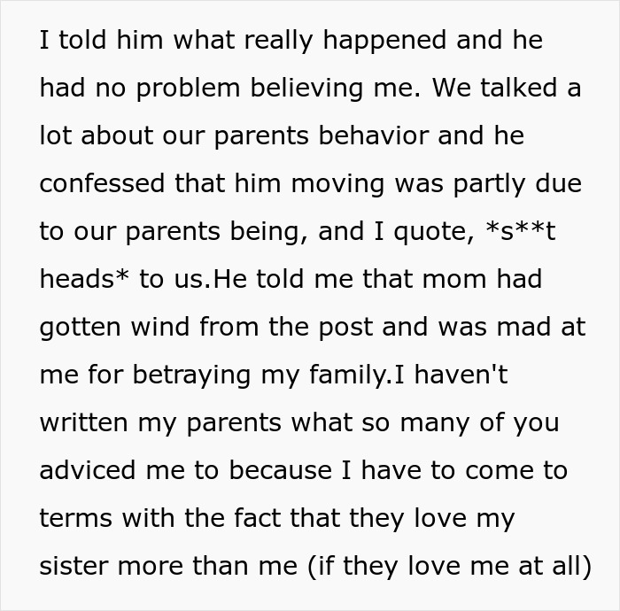 Text excerpt discussing family conflicts and betrayal, relating to a couple's wedding venue booking and pregnant sister's demand.